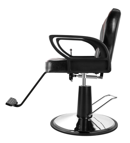 Beautymega Vintage Hydraulic Pump Hair Cutting Chairs Reclining Beauty Salon Styling Chairs (Black & Brown)