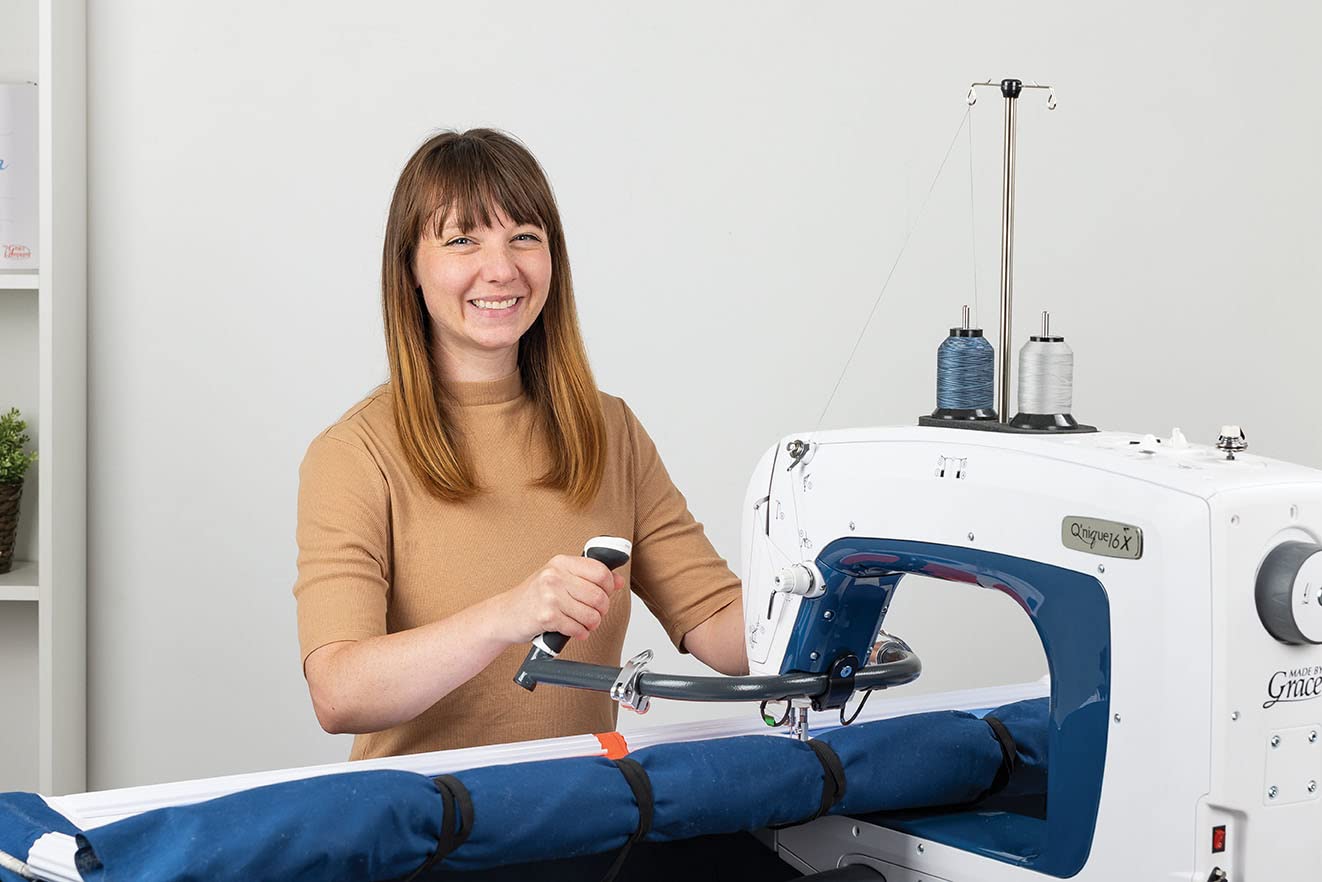 Q'nique 16X Long Arm Quilting Machine and Q-Zone Hoop Quilting Frame | The Grace Company