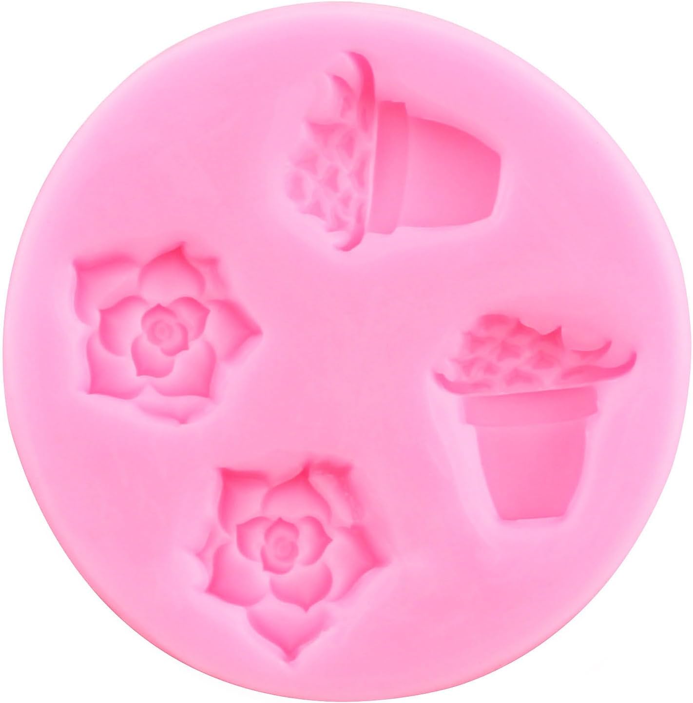 Succulent Plant Cake Decorating Silicone Mold, Fondant Molds for Cake Decoration, Cupcake Topper, Chocolate Candy,