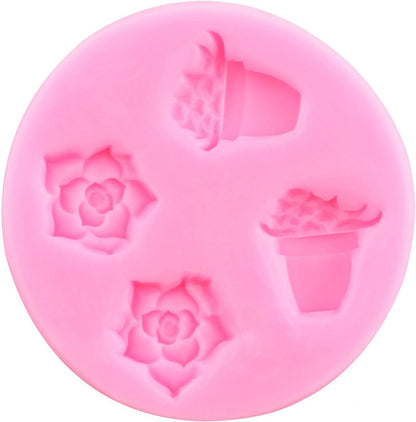 Succulent Plant Cake Decorating Silicone Mold, Fondant Molds for Cake Decoration, Cupcake Topper, Chocolate Candy,