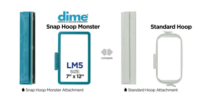 Snap Hoop Monster for Baby Lock/Brother (7" x 12") Magnetic Embroidery Hoop for Machine Embroidery