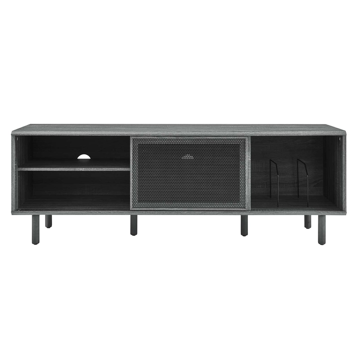 Modway Kurtis TV and Vinyl Record Stand, Charcoal