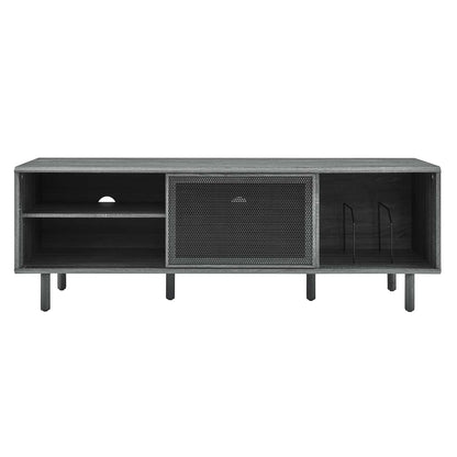 Modway Kurtis TV and Vinyl Record Stand, Charcoal
