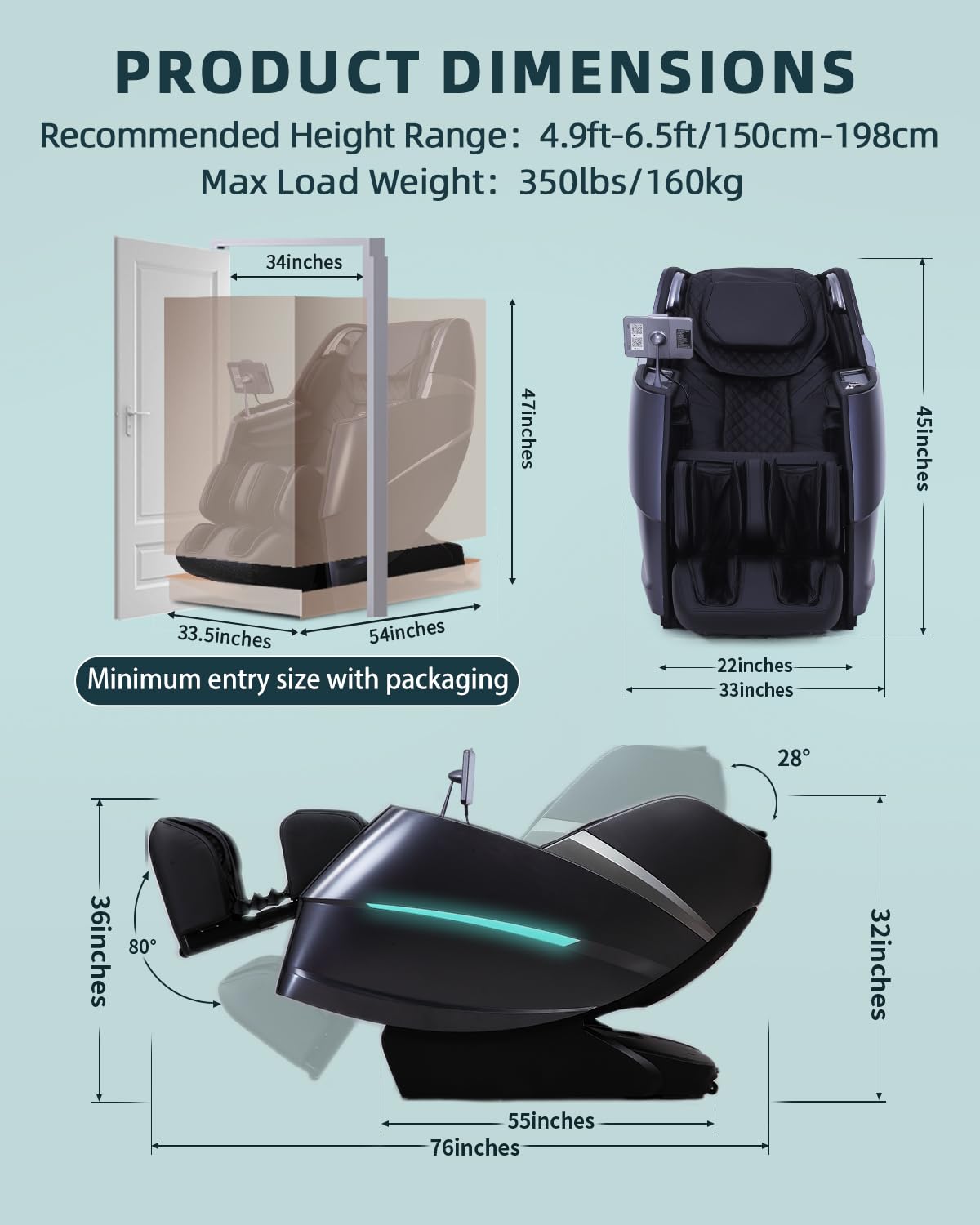 RelaxRelife Massage Chair Full Body, 4D Zero Gravity Massage Chairs, 20 Auto Modes, 11 Massage Technique, 40 Airbags Shiatsu Massage, APP Control with HiFi Bluetooth Speaker Black