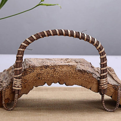 Cabilock 4pcs Teapot Handle Ceramic Decked Accessories, Japanese Decorative Kettle Handles, Rattan Pot Handle Rural