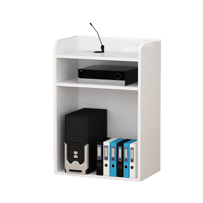 Lectern Podium Stand, Podium,Standing Desk Host Stage Speaking Reading Table for Classroom with Wire Hole, Apply to Conference Auditorium/White/63x40x110cm
