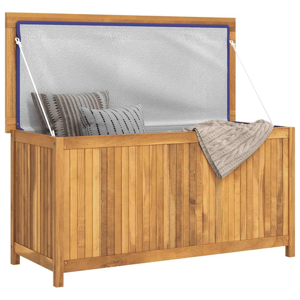Kalmrek Patio Storage Box 44.9"x19.7"x22.8" Solid Teak Wood Outdoor Deck Garden Chest Bench with Lid Handle Organizer for Yard Porch Furniture