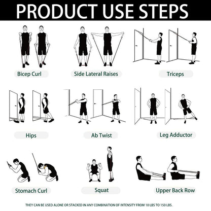 Resistance Bands with Handles, Single Resistance Bands, Exercise Bands with Handles, for Resistance Training, Physical Therapy, Home Workouts, Fitness, Pilates