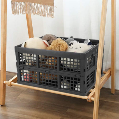 Ramddy 34 3 Packs, Collapsible Milk Crate Quart Stackable Folding Crate for Storage - Save Space