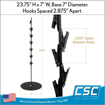 Chip Rack Display Stand, Chip Bag Holder for Stores, Party, Display, Concession Stand, 23.75" H, Black, 12 Clips, Countertop Snack Hanger, Snack Retail Display Rack