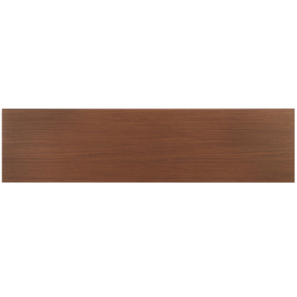 SAFAVIEH Averi TV Stand for up to 65" Flatscreen – Dark Walnut, 2 Sliding Doors with Interior Storage, 2 Open Shelves, Entertainment Media Console (MED9637A)