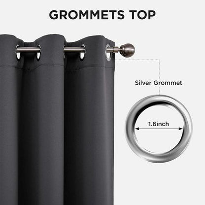 Joydeco Grey Blackout Curtains - 84 Inch Thermal Insulated Room Divider Drapes | Noise Reducing, 2 Panels