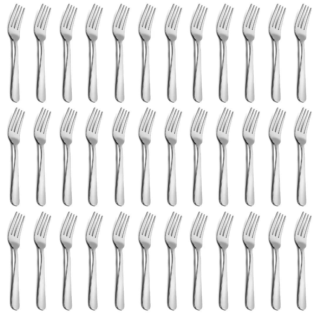 36-Piece Dinner Forks Set, Funnydin 7.1 Inches Stainless Steel Forks Silverware, Durable Table Forks Set, Use for Home, Kitchen and Restaurant - Mirror Polished, Dishwasher Safe