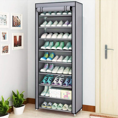 GREEF 10 30 Closet, Tier Pairs Shoe Rack with Dustproof Cover Large Shoe Storage Organizer Cabinet for Bedroom