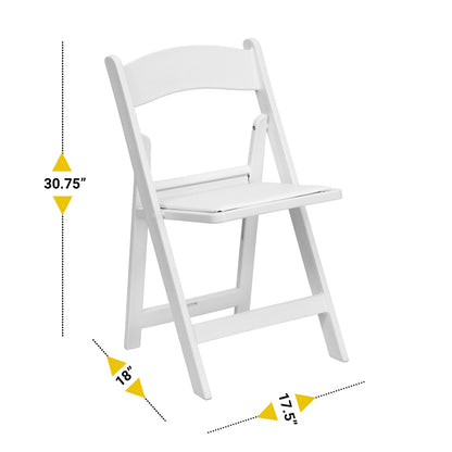UPGORILO Double-Row Chair Rack with 72 Commercial Grade White Resin Folding Chairs
