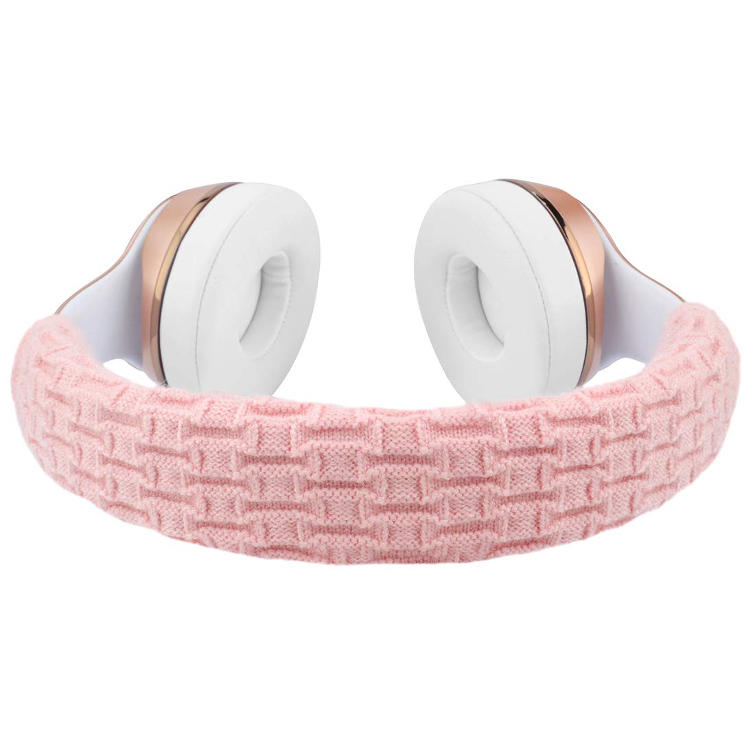 Geekria NOVA Knit Fabric Headband Cover Compatible with Beats, Bose, AKG, Sennheiser, Sony, Audio-Technica Headphones, Sweat Cover, Easy DIY Installation (Pink)