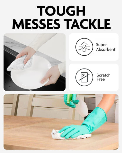 Fantasticlean Microfiber Cleaning Cloth Roll -150 Pack, Tear Away Microfiber Towels, 12" x 12", Reusable, Washable, Ultra Absorbent Dishcloth for Home Supplies, Car, Pet, Kitchen (2 Rolls of Grey)