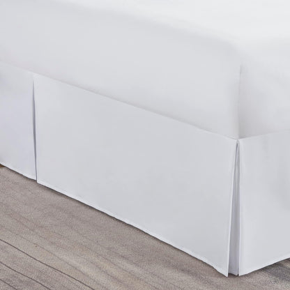 Nestl White Bed Skirt Queen Size - 14 Inch Drop Brushed Microfiber, Hotel Quality Pleated & Fade Resistant