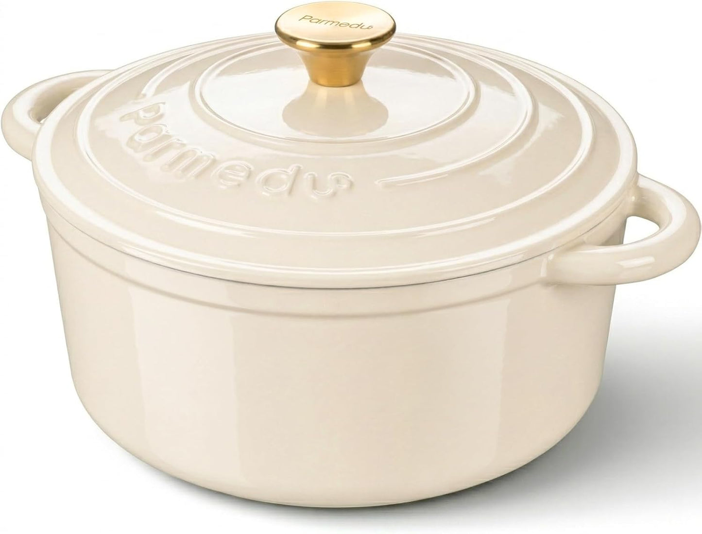 5.5QT Parmedu Enameled Cast Iron Dutch Oven for Sourdough Bread Baking, Easy Cleaning, Versatile for Stewing, Roasting