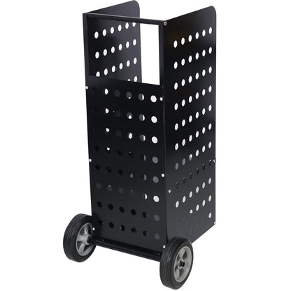 Ball & Cast 41" Firewood Log Cart Carrier Outdoor or Indoor Steel Wood Rack Storage Mover with Rolling Wheeled,Heavy Duty Wood Moving Equipment for Patios Backyard,Garden,Black
