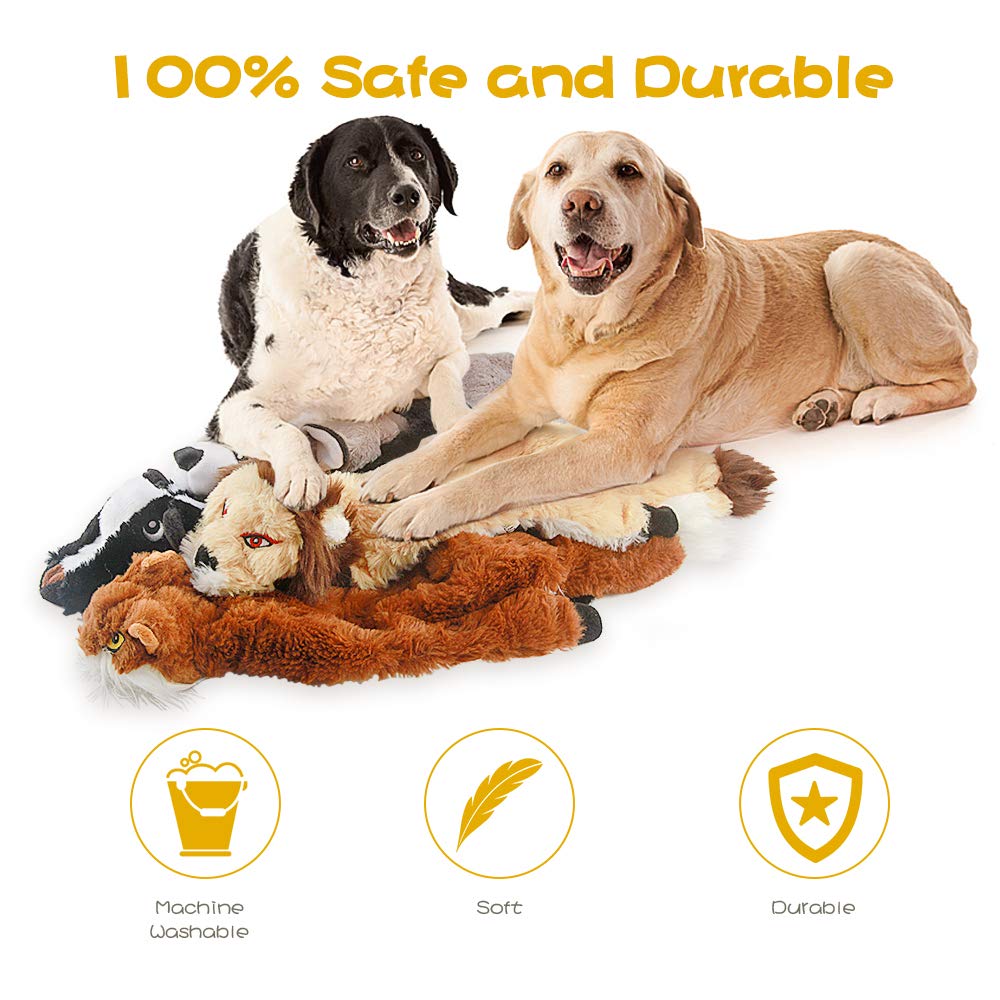 Dog Squeak Toys, No Stuffing Plush Dogs Chew Toy Bundle for Small Medium Large Breed Chewer Tough Durable Squeaky Pet Fetch Puppy Teething Chewing Interactive to Keep Them Busy Best Birthday Gift