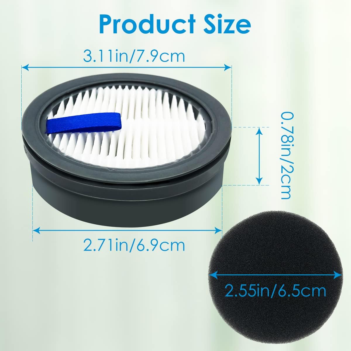 HEPA Filter for Afoddon A200PRO/A200, ORFELD B08/C10A/C10G, Suitable with NEQUARE S12 S25 S26 Series