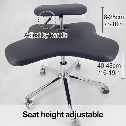 Meditation Chair,Cross Legged Chair, Meditation Chair Height Adjustable, Home Office Desk Chair, for Armless Kneeling Posture Ergonomic Chair Desk Stool(Black)