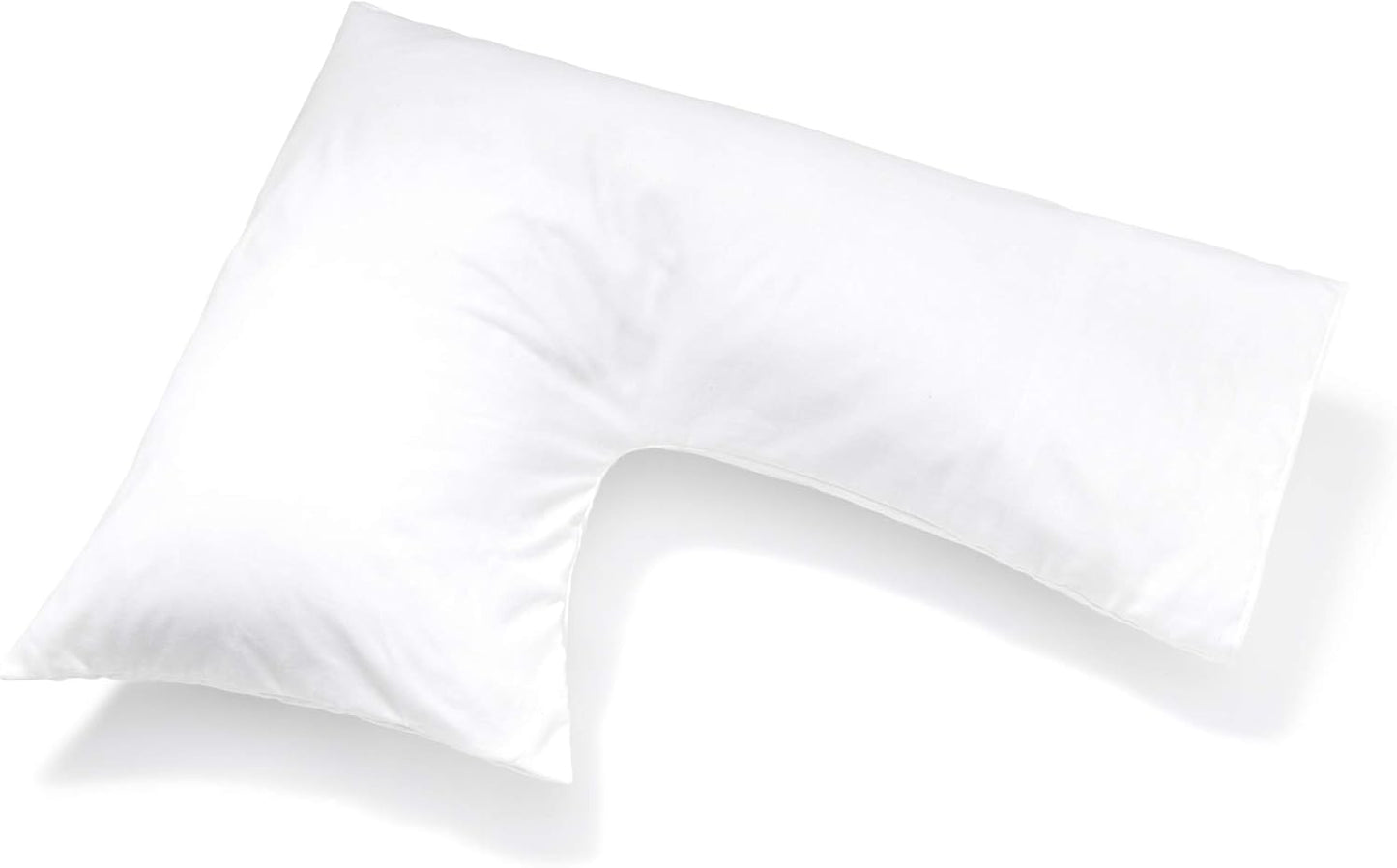 L-Shaped Support Pillow - Soft White Cover for Neck and Shoulder Relief