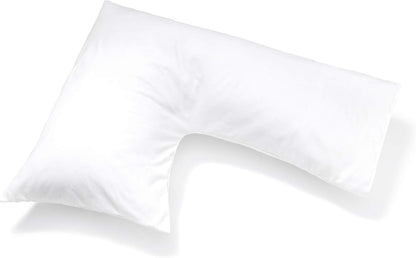 L-Shaped Support Pillow - Soft White Cover for Neck and Shoulder Relief