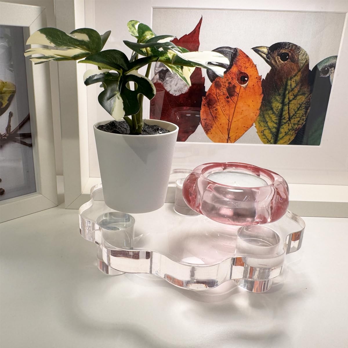 BSTIONYI 2 Pcs Acrylic Display Risers Set, 6.2 Inch Diameter Thick Clear Scalloped Stands,Tiered Tray Riser Pedestal Stand for Home Decor, Double as Tabletop Jewelry Pland Display or Mini Cake Stand (6.2 Inch - 2 Pcs)