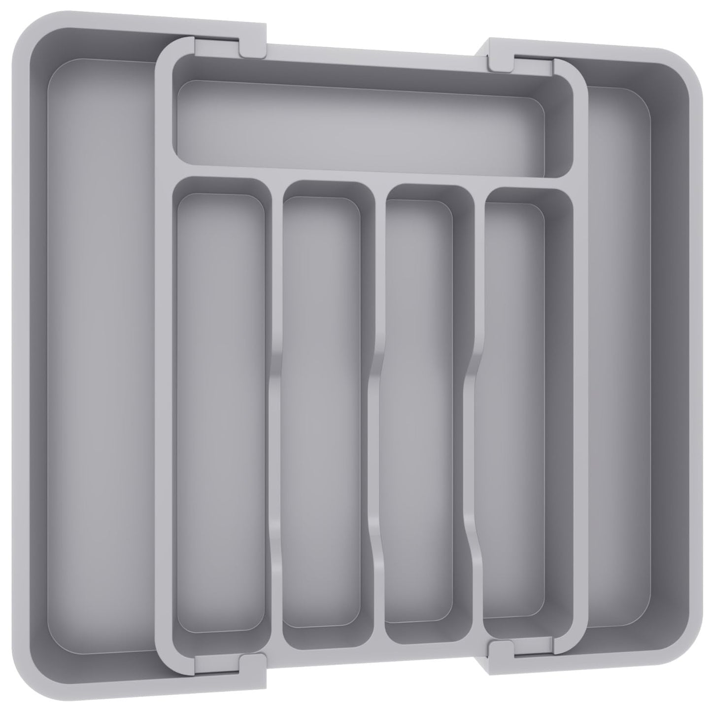 Lifewit Silverware Drawer Organizer, Expandable Utensil Tray for Kitchen, BPA Free Flatware and Cutlery Holder, Adjustable Plastic Storage for Spoons Forks Knives, 8.5"-14.1" x 12.1", Black