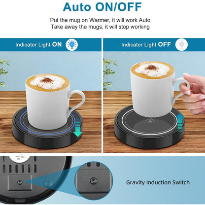 Dimux Coffee Mug Warmer, Electric Beverage Warmers for Office Home Desk Use, Smart Cup Warmer Thermostat Coaster for Hot Coffee Tea Espresso Milk Candle Wax with Gravity Switch Auto On/Off 135F