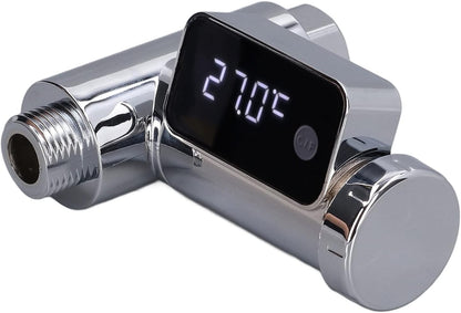 Fdit Instant-Read Shower Thermometer for Kids & Adults, G1/2 Faucet Thermometer with LED Digital Display for Home