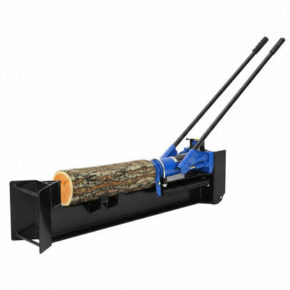 Liyaxenug 12 Ton Hydraulic Log Splitter, Manual Wood Splitter with 2-Speed Rapid Operation, Hand Powered Firewood Cutter with Wheels, Heavy Duty Full Steel Construction, Splits Logs Up to 18.7", Blue