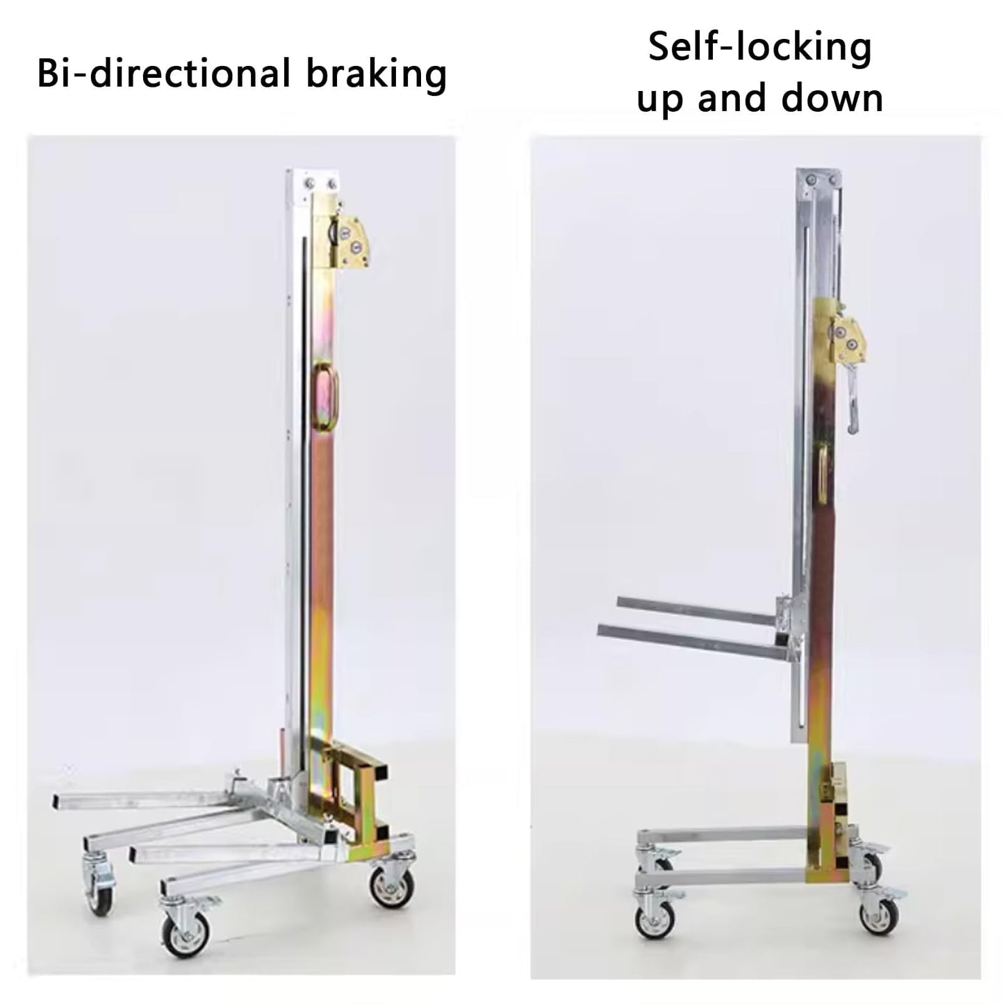 Hanging Cabinet Lifter, Manual Pallet Stacker, Plaster Board Panel Hoist Jack Tool, Height Adjustable, 80kg Capacity, for Commercial Warehouse Factory Building Installation Work(S)