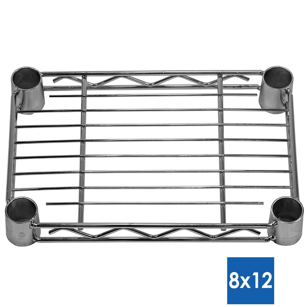 SI 5-Tier Chrome Wire Shelving Unit, 8" d x 12" w x 84" h, 800lbs Capacity Each, Modern Industrial Style, Perfect for Kitchen, Office, Garage, Bathroom, or Basement