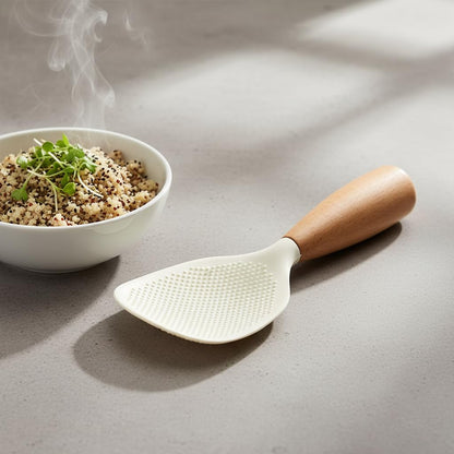 1Pc Standing Silicone Rice Spoon Paddle, Rice and Potato Servers,Household Rice Shovel Heat Resistant Anti-scalding Rice Scooper, Serving Spoons（White）