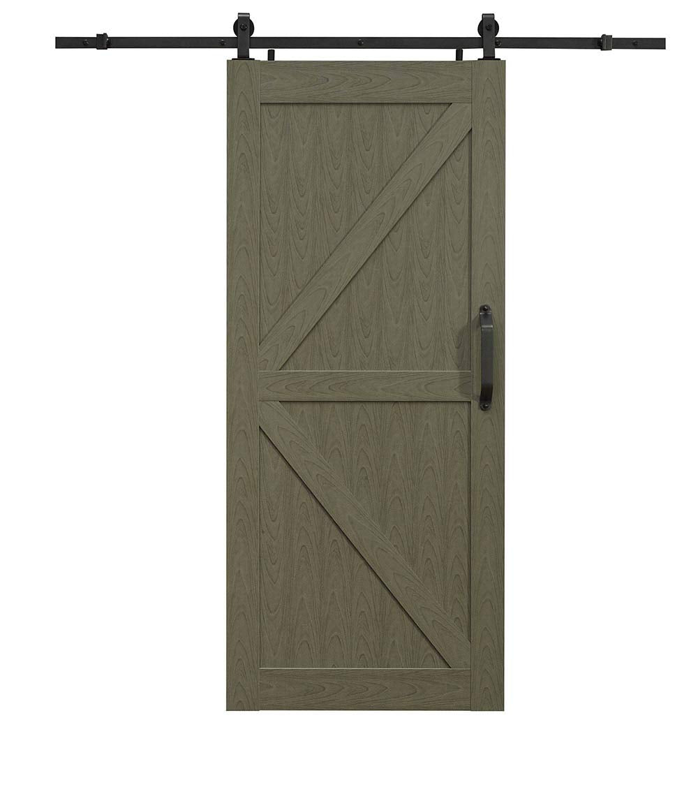 LTL Home Products MT3684HGHKKD Montana Ready to Assemble PVC Barn Door Kit, 36" x 84", Heather Grey