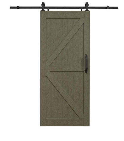 LTL Home Products MT3684HGHKKD Montana Ready to Assemble PVC Barn Door Kit, 36" x 84", Heather Grey