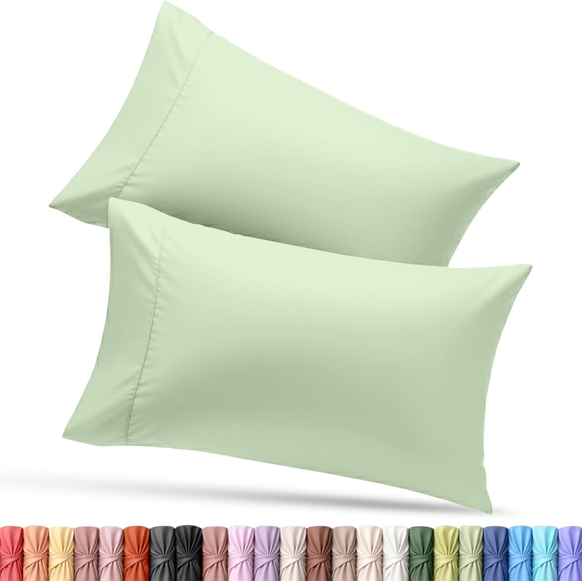 Utopia Bedding King Pillow Cases - Soft Brushed Microfiber - 2 Pack, 20 X 40 Inches, Sage Color