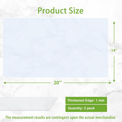 Large Clear Silicone Mats for Kitchen Counter, 14” x 20” Non-slip Waterproof Countertop Protector Liner (2/Pack)