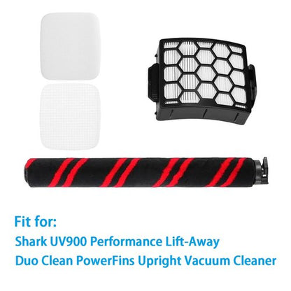 HEPA Filter Brush Roller Accessories Compatible with Shark UV900 Performance Lift-Away Duo Clean PowerFins Upright Vacuum Cleaner Replacement Parts XHF320 XFFK602UKT 1539FC3000