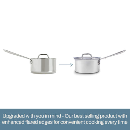 All-Clad D3 Stainless Steel 3 Quart Sauce Pan With Lid- Made in the USA- The Original Bonded Professional Cookware- Oven Safe & Induction Compatible