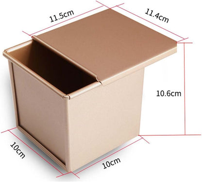 CANDeal Loaf Pan With Cover/Bread Baking Mould Non-Stick Toast Box with Lid for 250g Dough, Vented Hole for Rapid Baking
