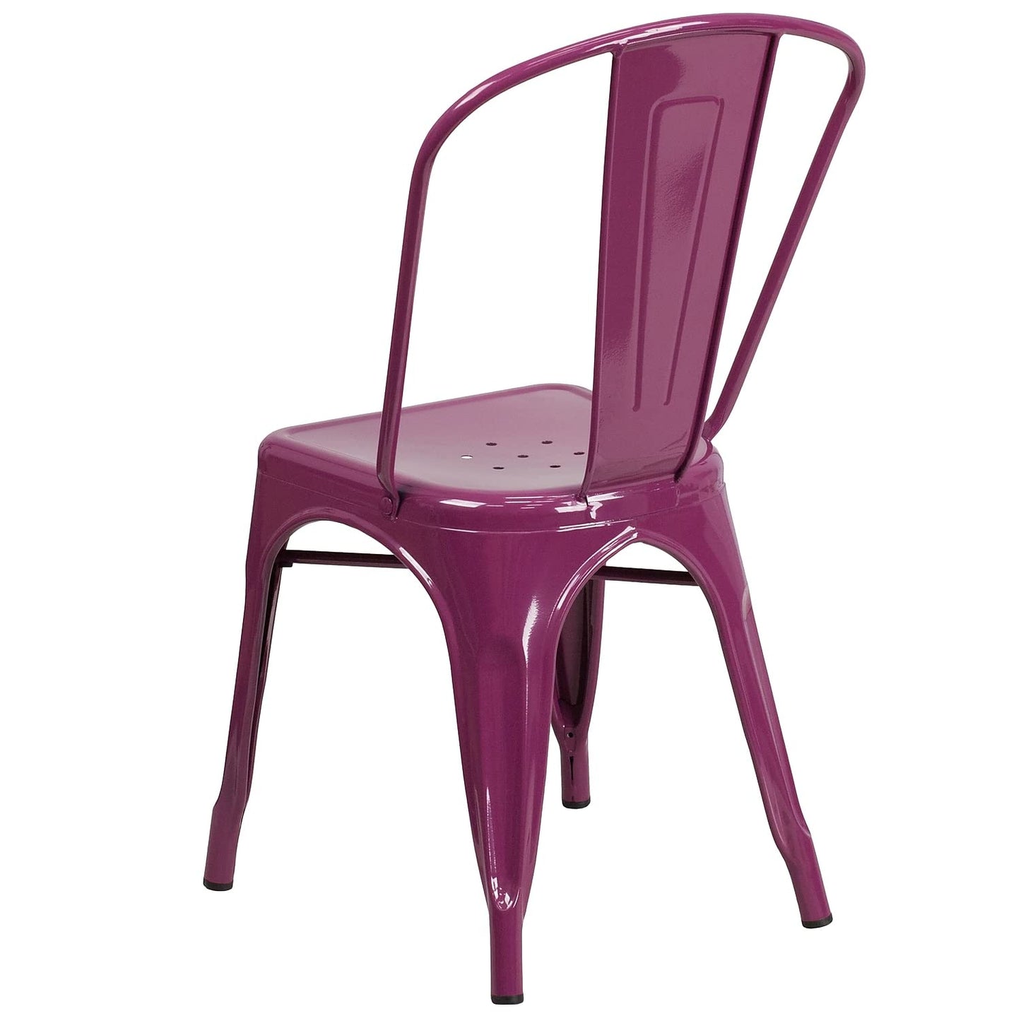 Flash Furniture Blake Commercial Grade 4 Pack Purple Metal Indoor-Outdoor Stackable Chair
