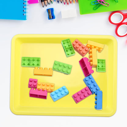 ZEONHEI 10 Pack Plastic Art Trays, Multicolor Activity Plastic Trays, Stackable Art and Crafts Organizer Tray for Beads, Painting, DIY Projects, 10.8 x 8.3 x 1.2 Inch