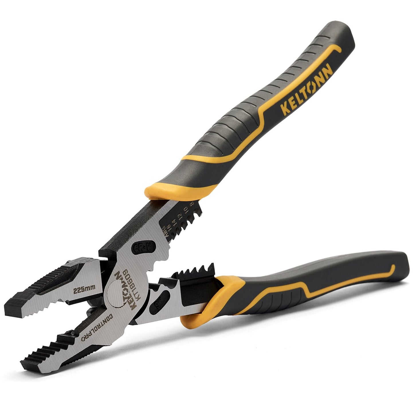 Fancytool Linesman Pliers Wire Stripper Crimper Cutter Combination Tool, 9" 6-in-1 Heavy Duty Cr-V Steel Pliers for Gripping, Stripping, Crimping, Electrical Work