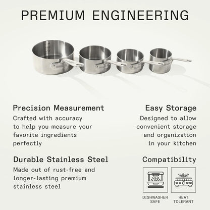 Made In Cookware | Measuring Cup Set | Stainless Steel | Stackable | Dishwasher Safe