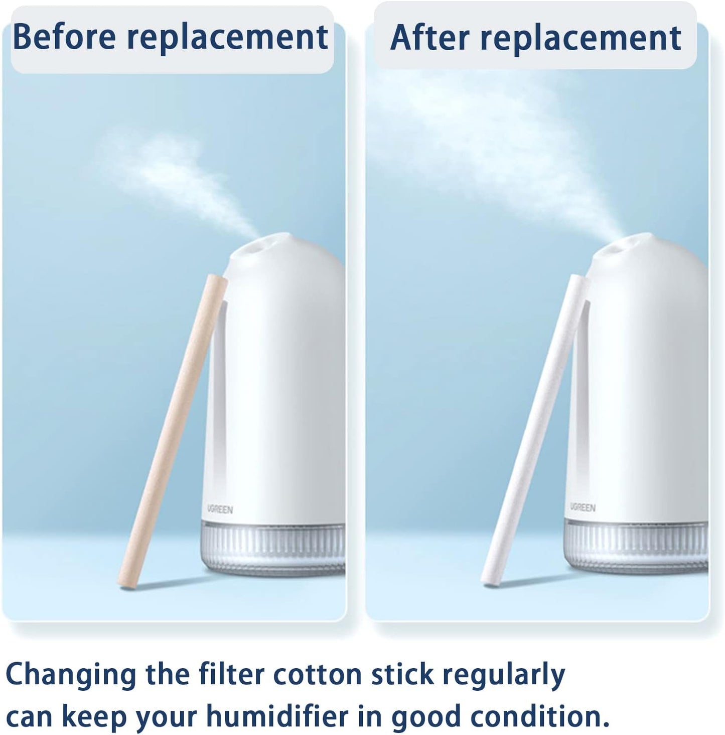 24PCS Humidifier Filters Sticks, 4.64'' Replacements for INVODA Mini Cool Mist Humidifiers (24 PCS)