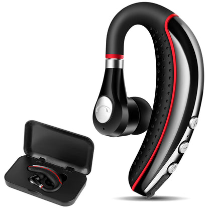 LSAPT Bluetooth Headset V5.0,Wireless Bluetooth Earpiece with Noise Canceling Mic for Cell Phone,Business Earphone for Driving/Trucker/Office,Sweatproof Headset for Android/iPhone-RED
